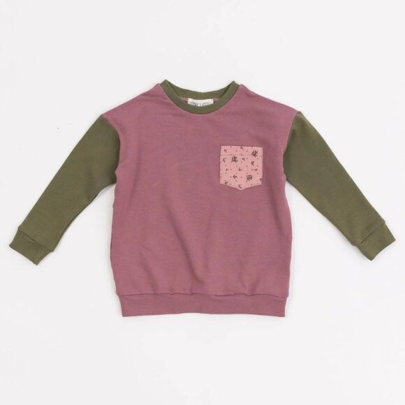 Bamboo Modern Sweatshirt Cinnamon Colorblock 5T NWT Thimble Collection - Picture 2 of 5